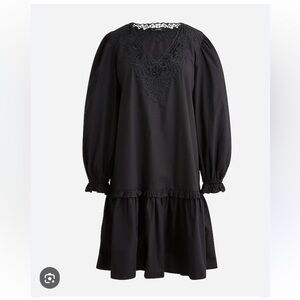 NWT J. Crew Lace-Yoke Long Sleeve Tiered Dress, S